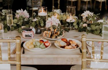 Kylee & Ryan Wedding - Reception table with food